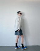 Grey Pin Stripe Shorts #250219